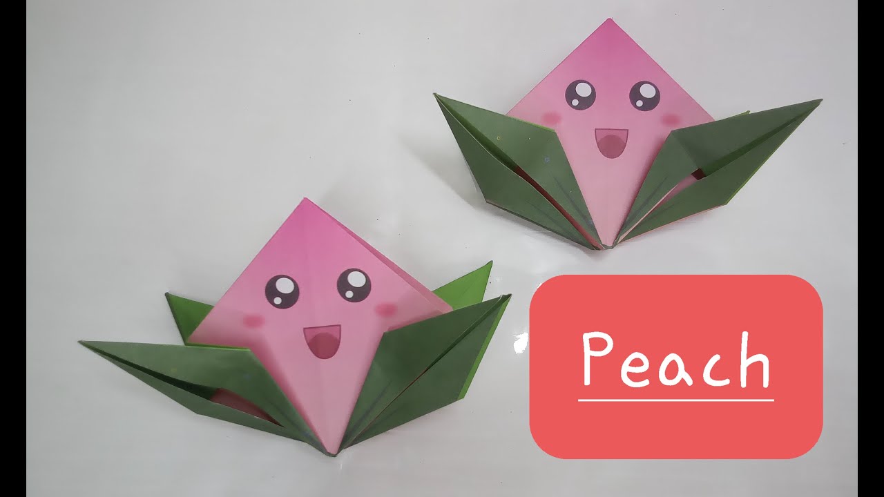 HOW TO MAKE PAPER FOLDING PEACH | PEACH ORIGAMI BY RAINBOHAND