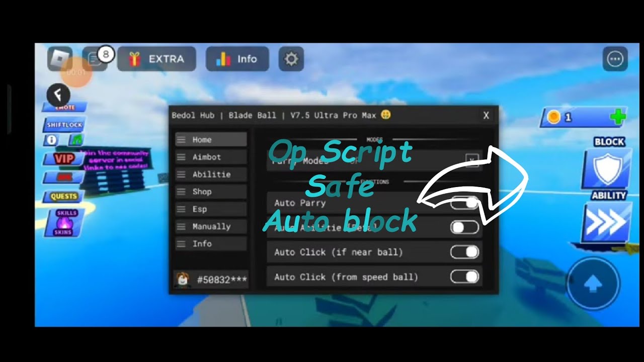 (BEST) OP 🤯 BLADE BALL 🏀 SCRIPT AUTO BLOCK INFINITY ABILITIES MOBILE 2023