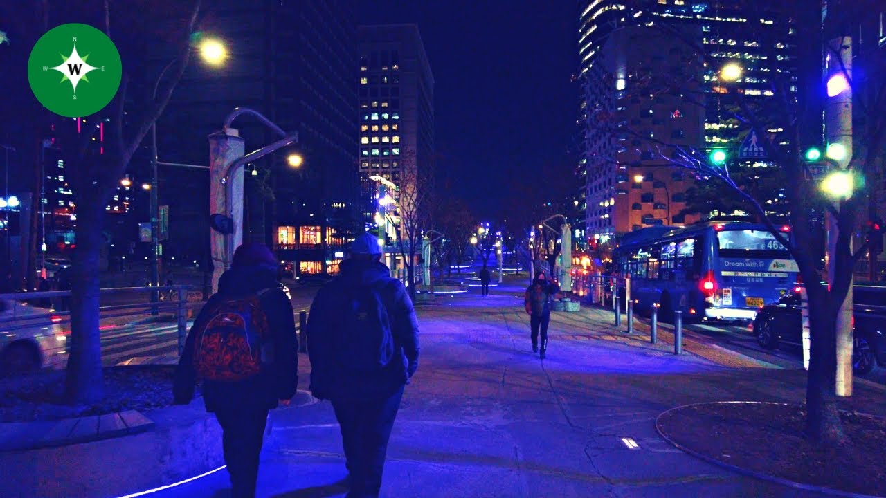 [4K] Brisk Night Walk from Hoehyeon Station to Seoul Station