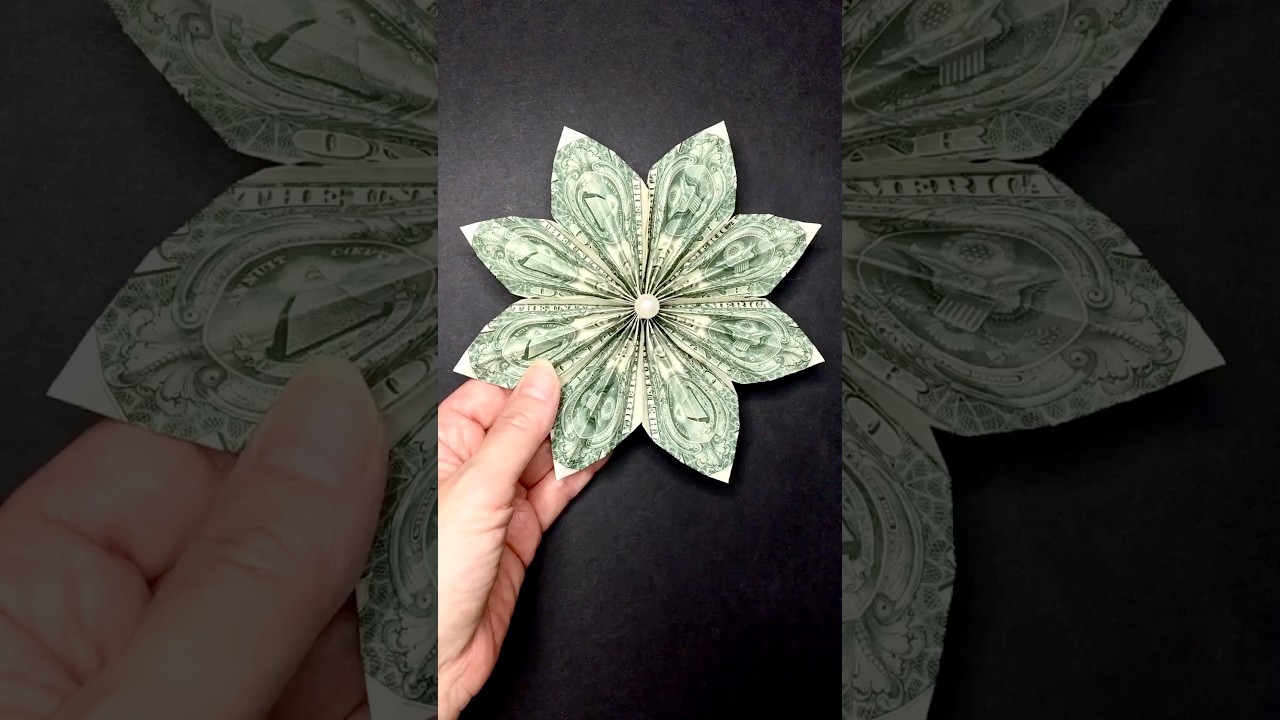 Easy Money Flower - Money Origami #origami #shorts