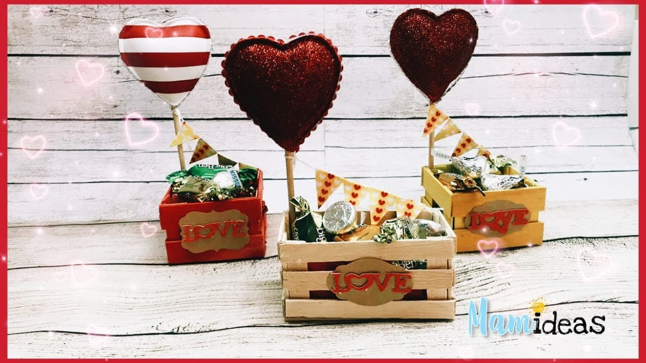 DULCERO MINI CAJA PALLETS HECHO CON PALITOS DE PALETAS /CANDY BOX Mini Wooden Crate