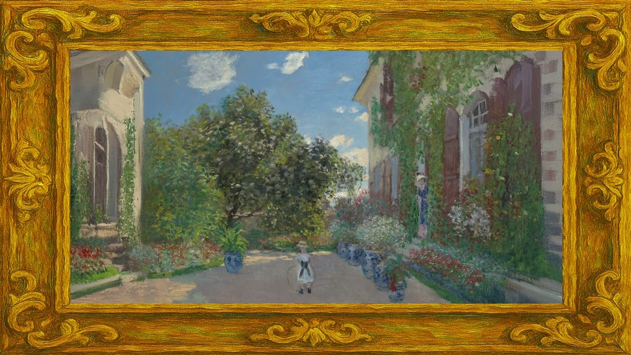 Claude Monet Garden House 4K Frame TV Art | Peaceful Impressionist Outdoor Scene for Relaxation