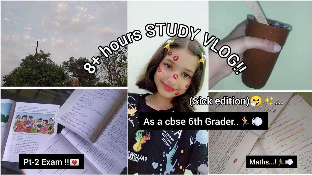 8+ hours study vlog!🏃🏻💨..| As a cbse 6th Grader 😱|| Exam season is here..💌✨|| Ft: preparing for exam
