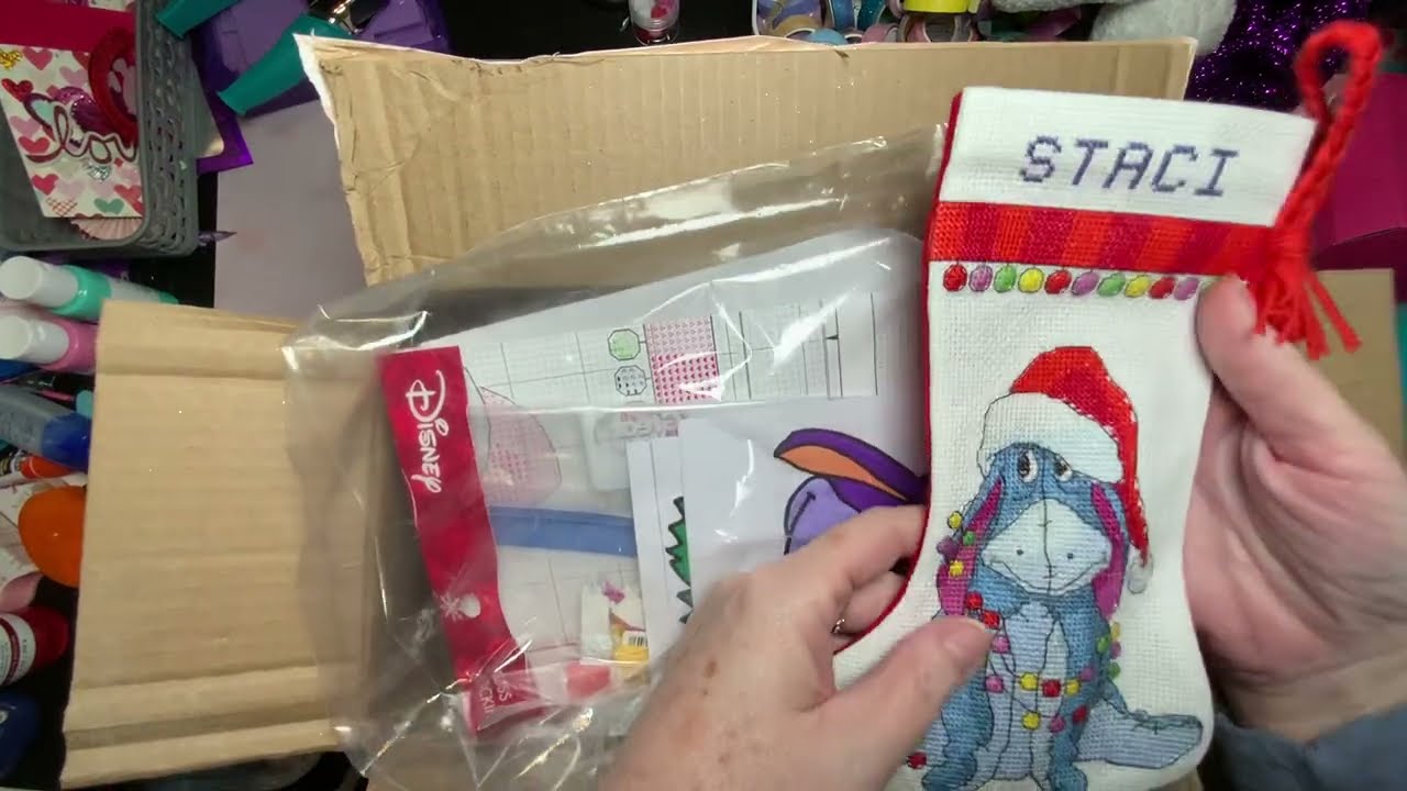Eeyore-Themed Christmas Stocking Swap Unboxing 🩵🎄