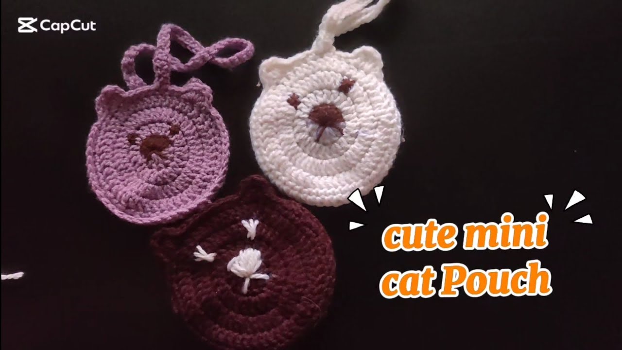 Cute Mini crochet🧶 cat😺 Pouch/ beginners friendly/ step by step tutorial 