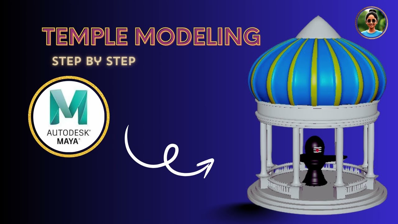 Maya 3D Temple Modeling Tutorial | Full Workflow from Scratch | Architecture Design