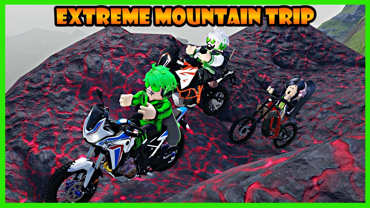 Kita Melakukan Perjalanan Pakai Motor Lewati Jalur Extreme Di Gunung - Roblox Bike Mountain Trip