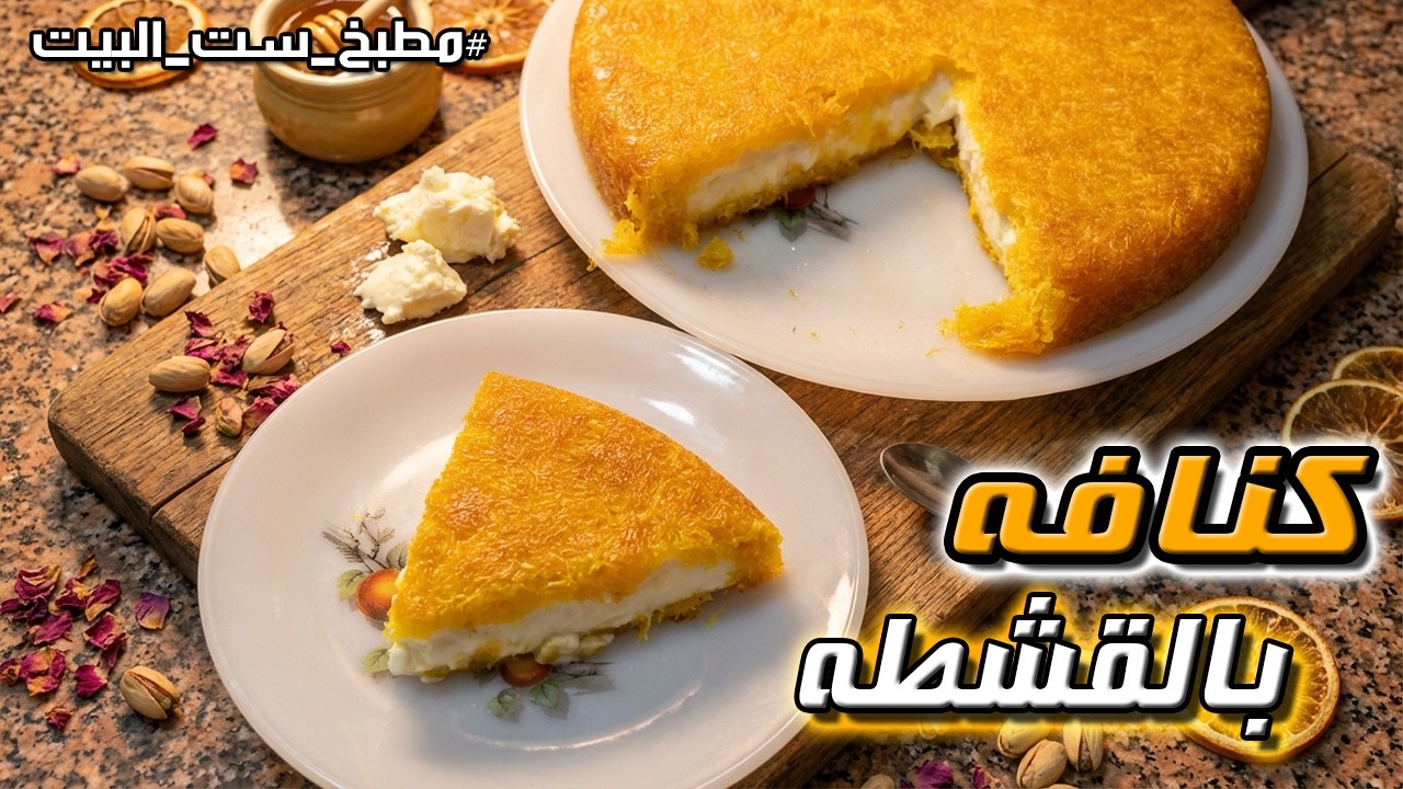 كنافة بالقشطه قد تسبب إدمانك على الحلويات وسر لونها وتماسكها