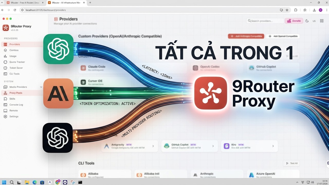 C&agrave;i 9Router A&ndash;Z: Kết Nối Antigravity, Codex, Claude Code Qua Một API