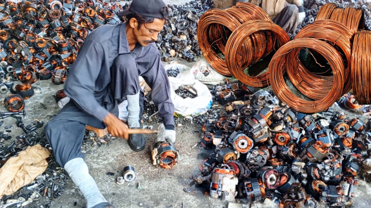 How They Recycle Massive Amount of Old Ac Motor Compressor Inside Factory