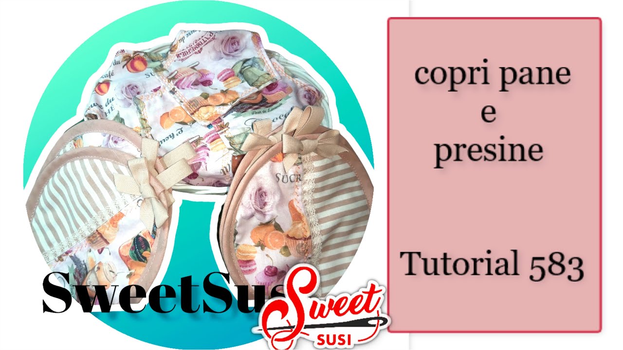 2 pezzi di tessuto e un piatto / copripane  presine / tutorial 583 cucito creativo facile