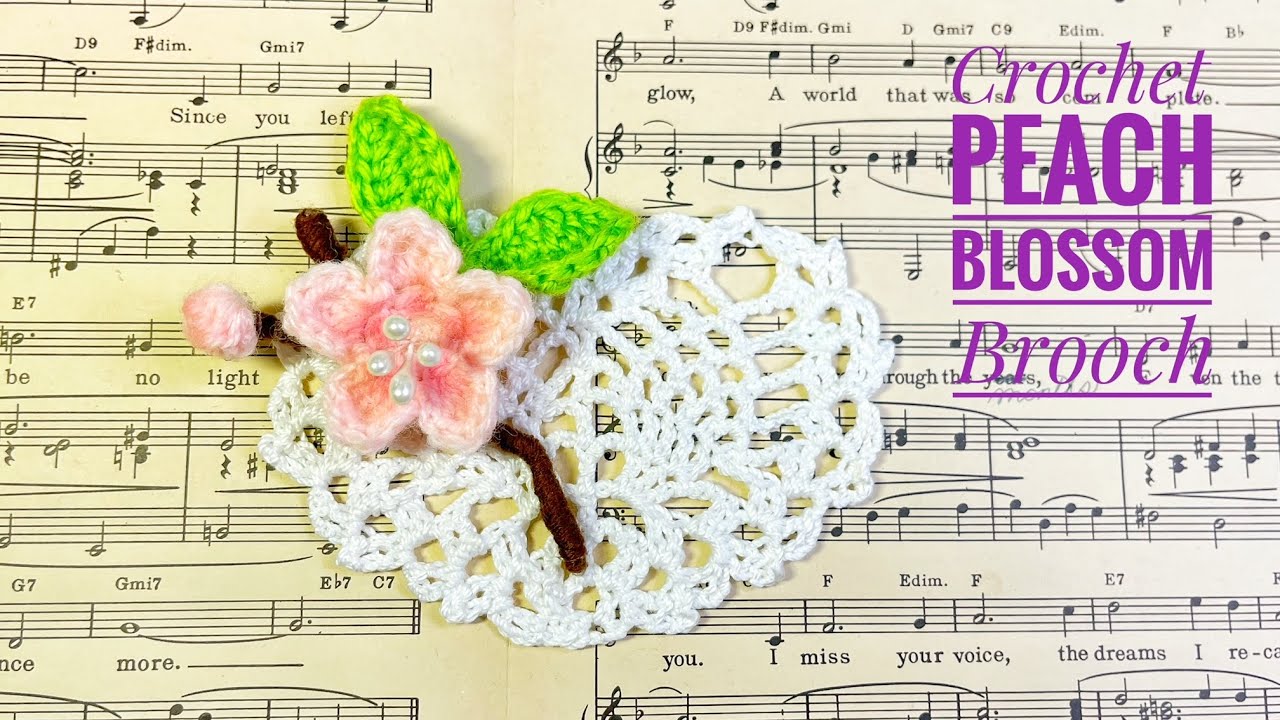 Crochet Tutorial:  Peach Blossom Brooch.