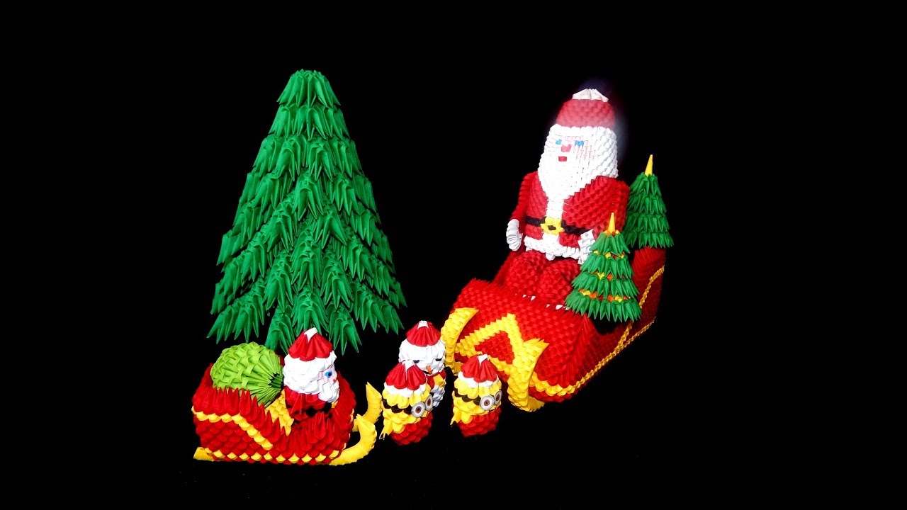 3D Origami Santa Claus tutorial part1 || DIY paper Santa Claus 1