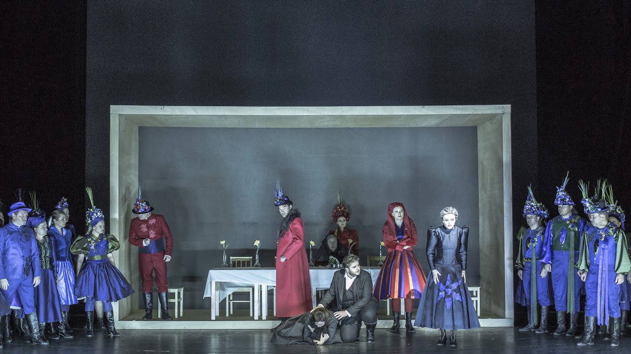The cast at National Theatre Brno sings 'Ej, mamko, mamko, maměnko moja!' from Janáček's JENŮFA
