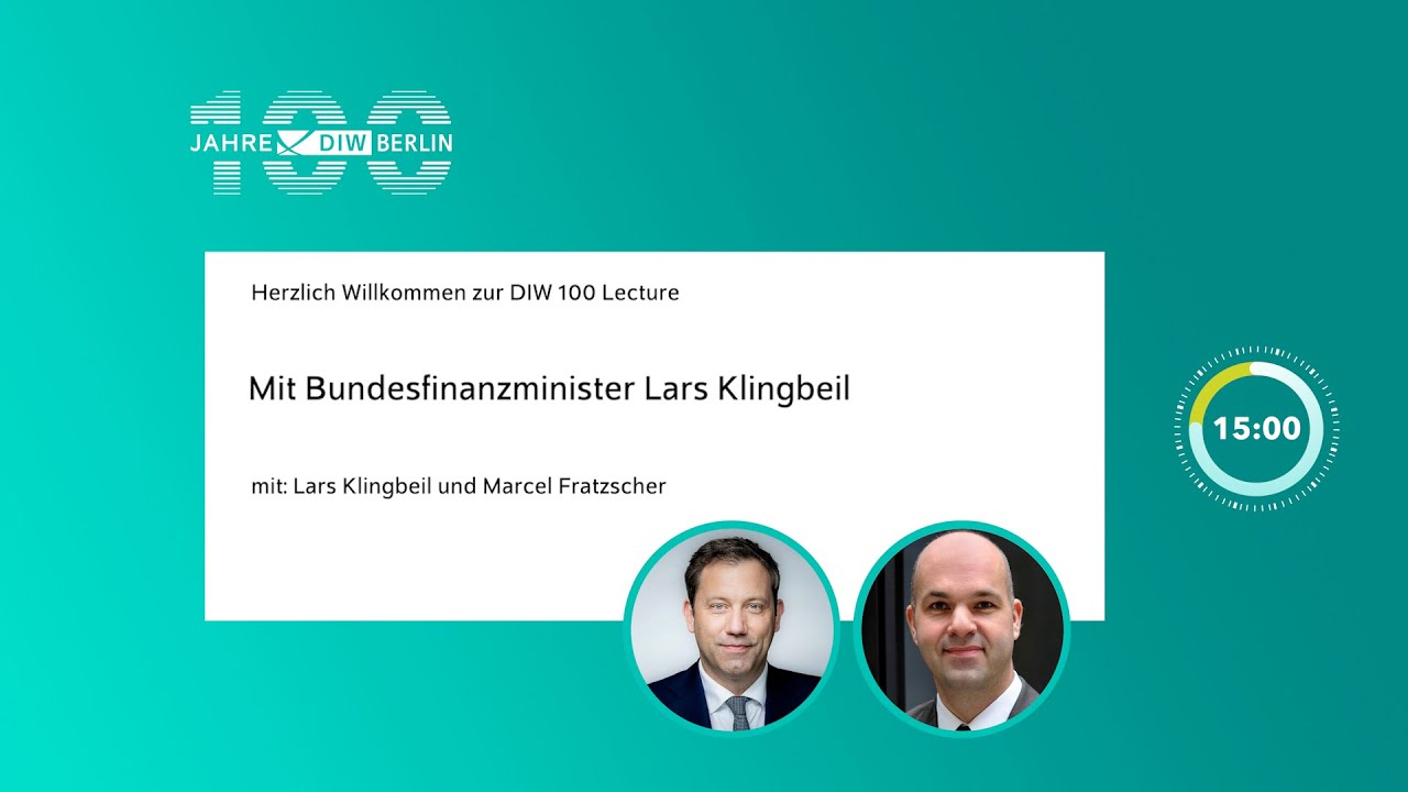 DIW 100 Lecture mit Bundesfinanzminister Lars Klingbeil