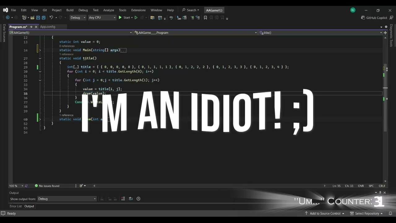 Intro to C#! The Game (0)