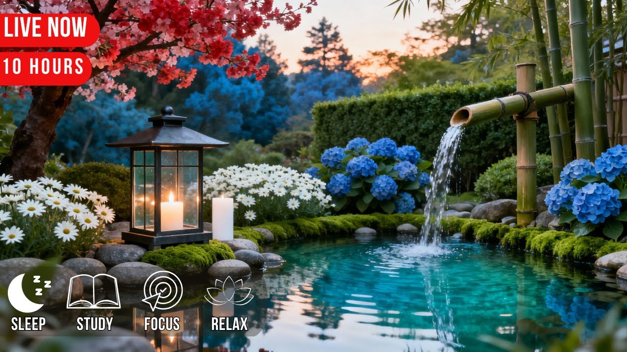 Calming Zen Garden Sounds – 10 Hour Beautiful Instrumental for Meditation, Study & Deep Sleep