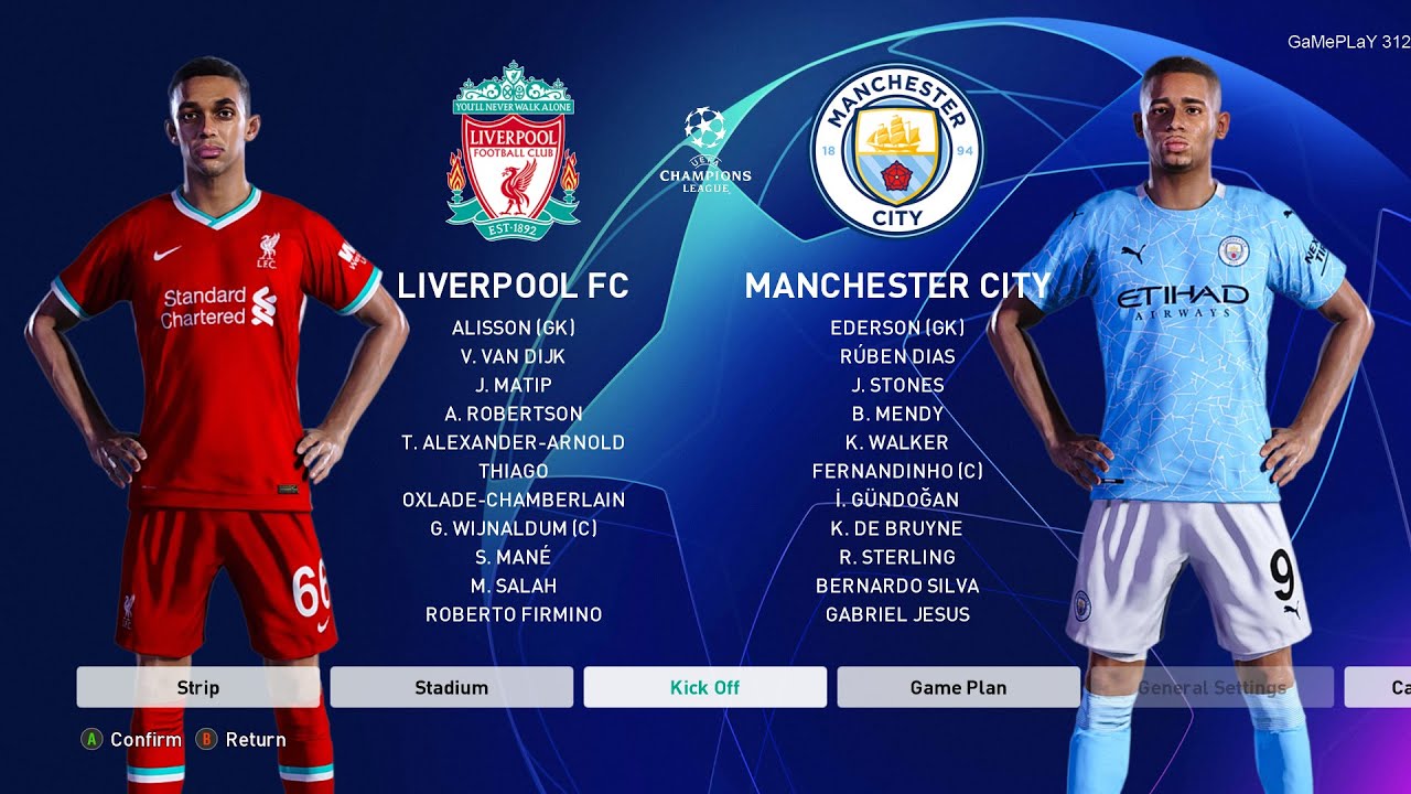 PES 2021 - Liverpool vs Manchester City - UEFA Champions League UCL Gameplay