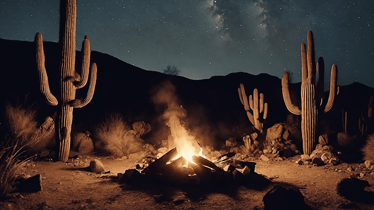 Wilder Westen Entspannung: Lagerfeuerromantik unter Sternenhimmel mit W&ouml;lfen 🐺🔥