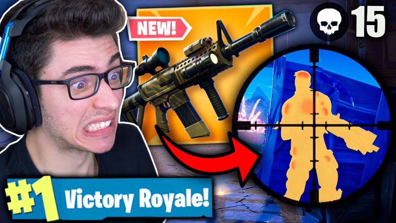ENCONTREI A NOVA ARMA LEND&Aacute;RIA COM MIRA T&Eacute;RMICA E MATEI GERAL! Fortnite: Battle Royale