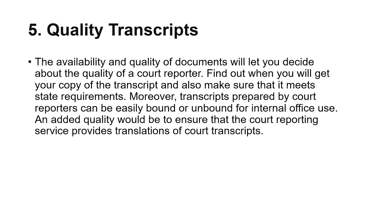 5 Things You Must know While suggesting a Court Reporting Service