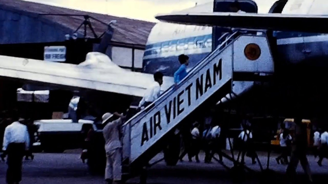 Da Nang AFB Vietnam 1967 - Air Vietnam & Military Aircraft Taking Off & Landing During Vietnam War