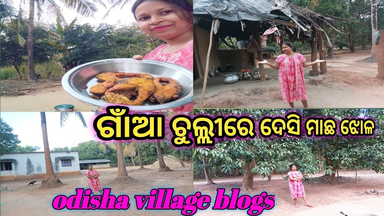ଗାଁଆ ଚୁଲ୍ଲୀରେ ଦେସି ମାଛ ଝୋଳ🐠🐟/Village Fish Curry/odiablog#villagelife#foodblogger#recipe#blogs#new  