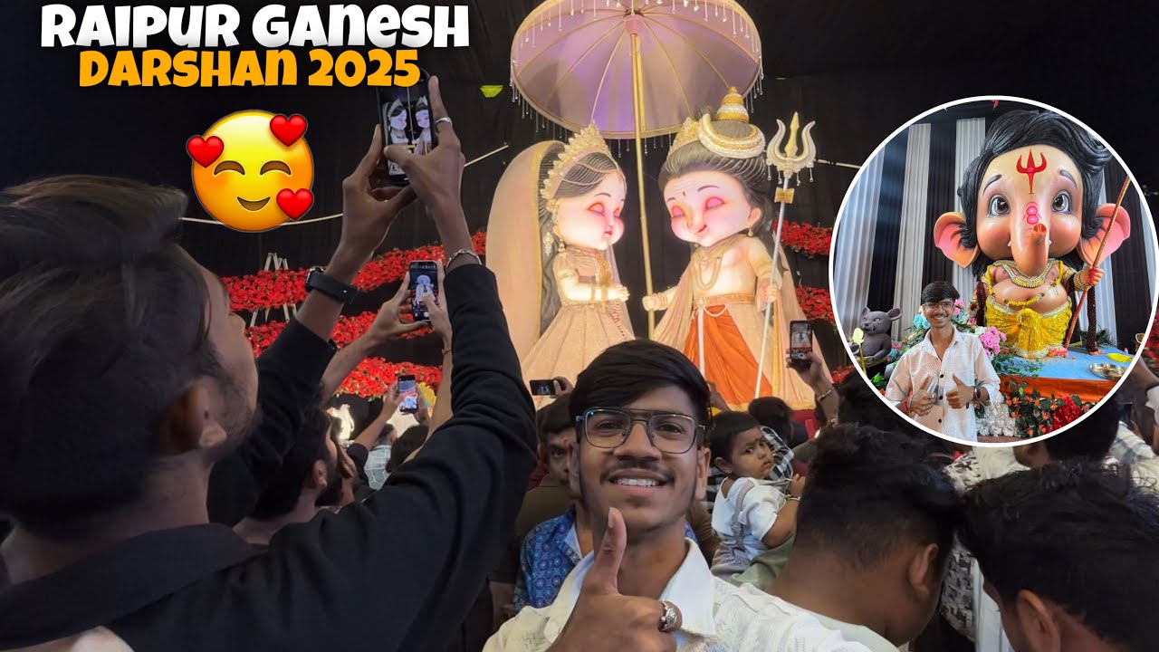 रायपुर गणेश दर्शन 2025 | Raipur Ganesh Darshan 2025 | Ganesh Pandal 2025 😍 Haan Bhai Ashish Vlogs