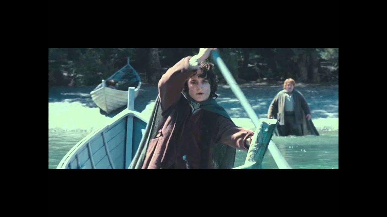 Frodo saves Sam from drowning.