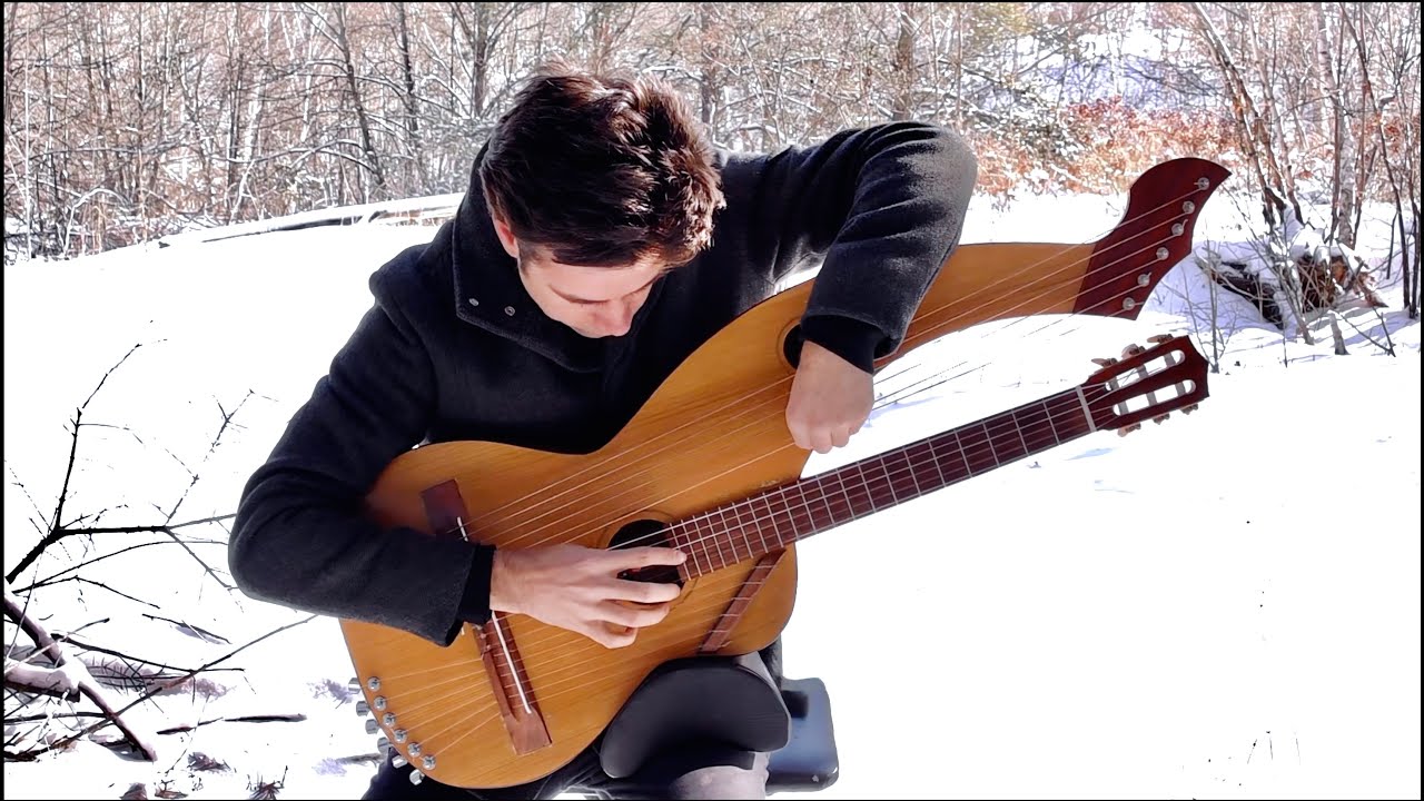God Rest Ye Merry Gentlemen - 18 String Harp Guitar (Calm Christmas Music)