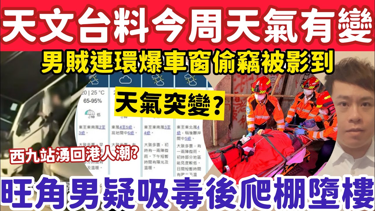 天文台料今周天氣有變？旺角男疑吸毒後爬棚架再墮樓亡？22-2-2026