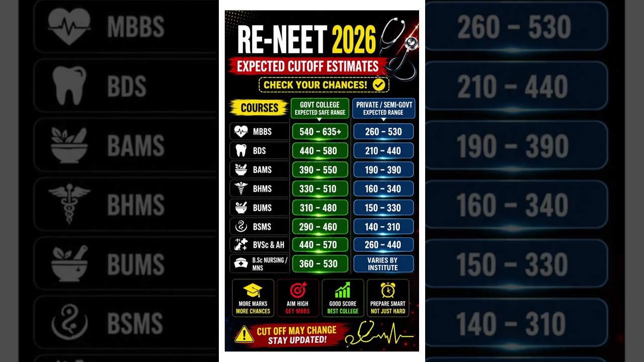 NEET 2026 Cutoff 😱 | Expected Marks for MBBS, BDS, BAMS & More! 🚨