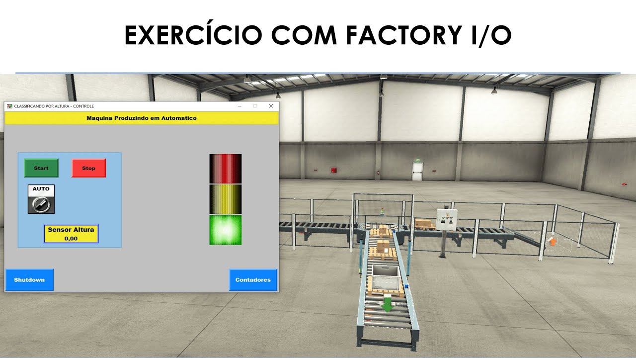 ✅EXERCÍCIO COM FACTORY I/O - Classificação de caixas por altura