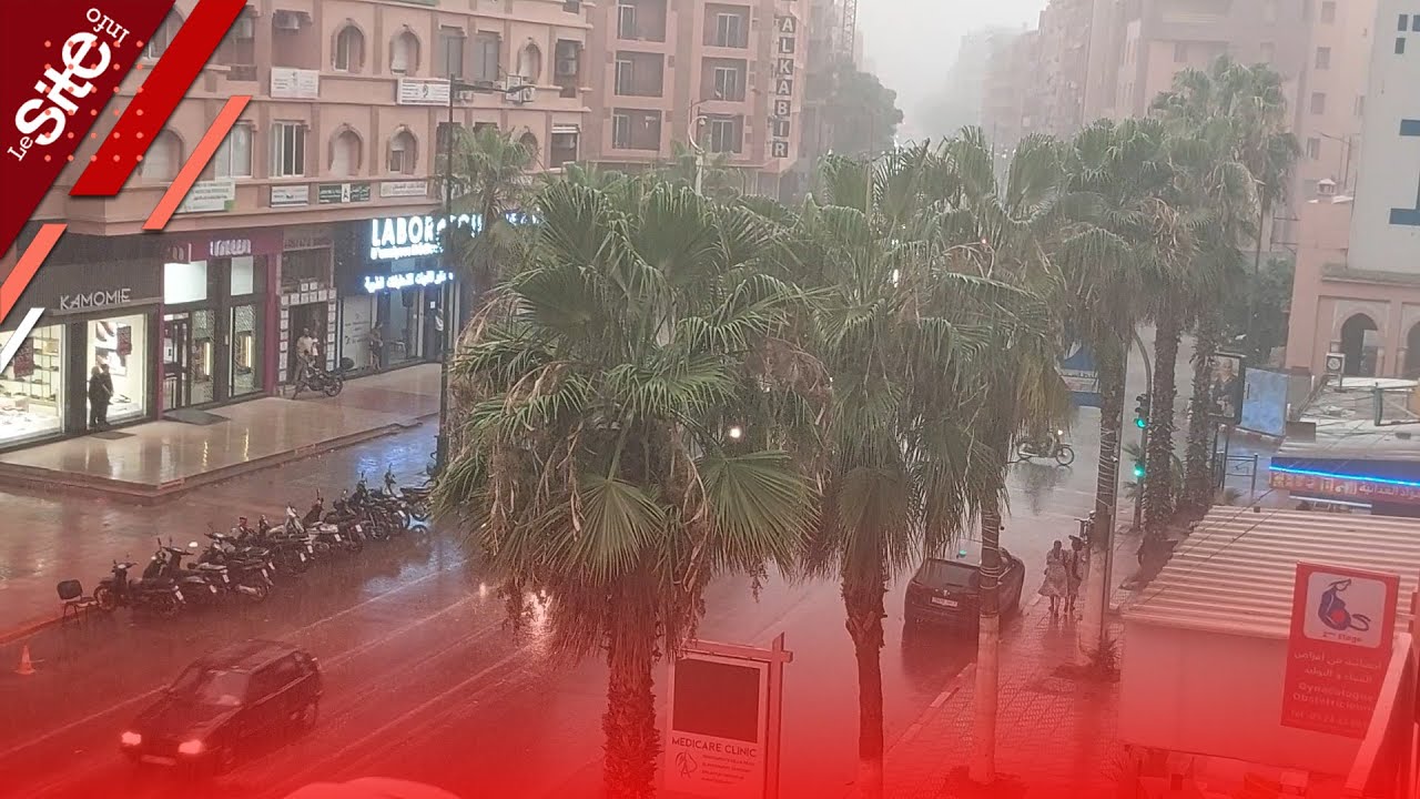أمطار رعدية تضرب مدينة مراكش