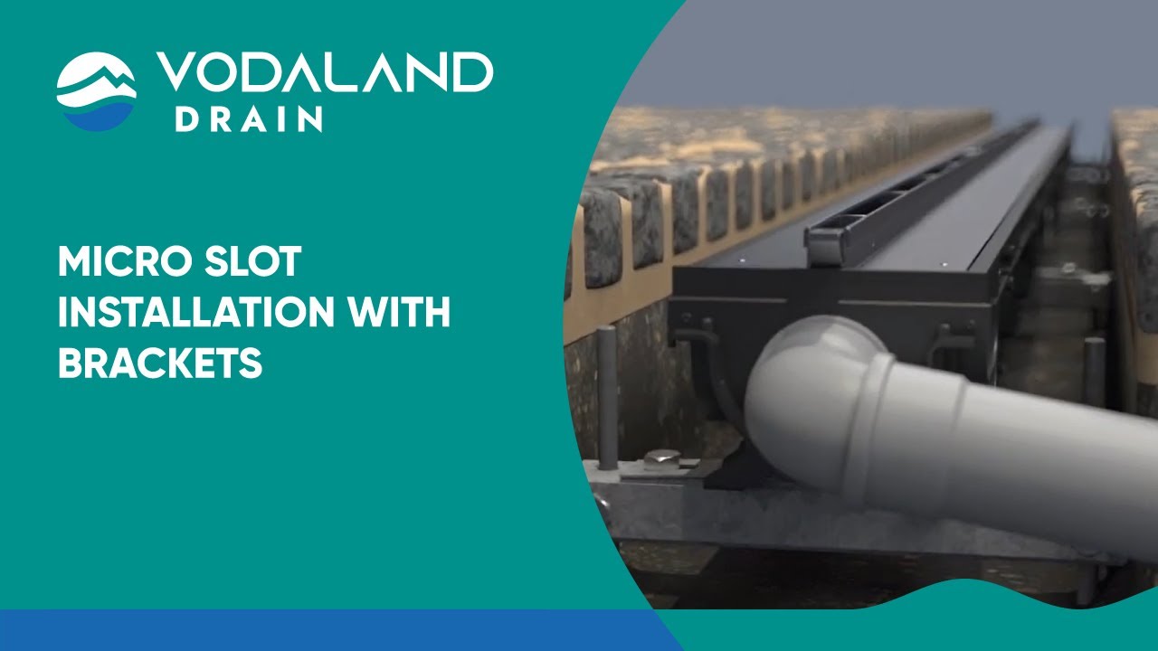 Vodaland - Micro Slot Drain Installation with Mounting Brackets
