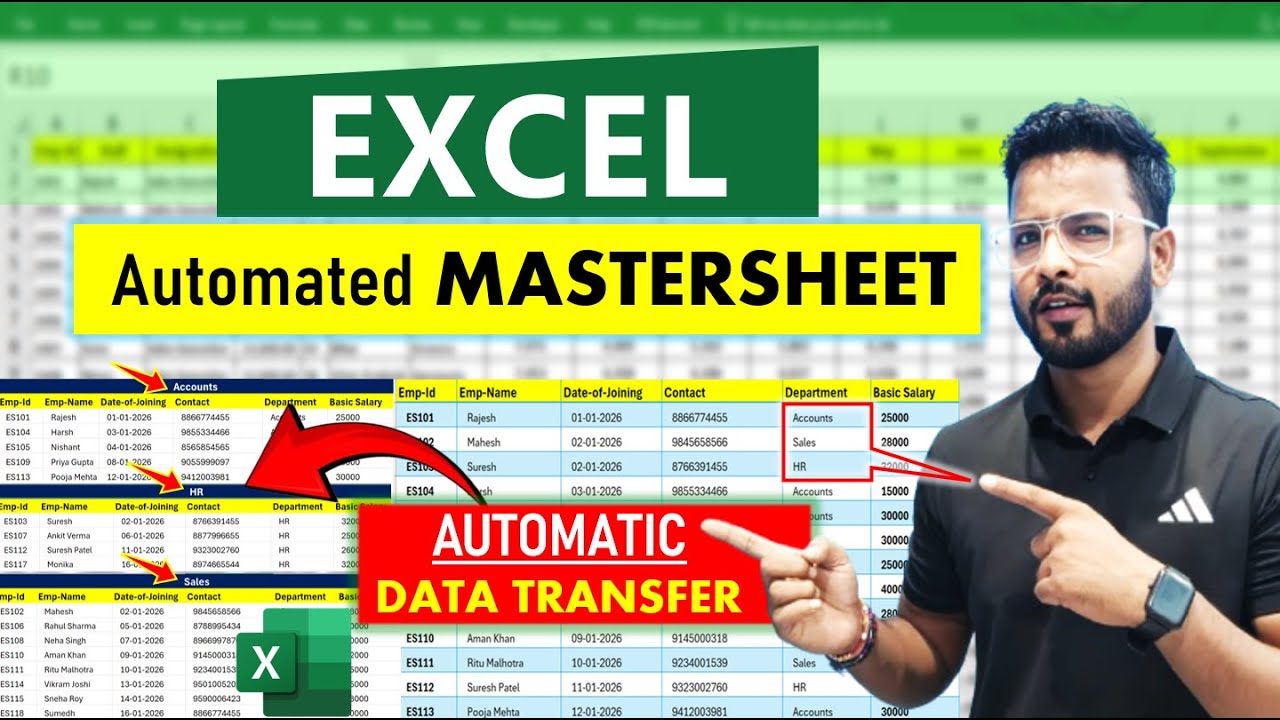 Excel Tutorial 🔥 Automated Master sheet in Excel | Excel Automation #excel