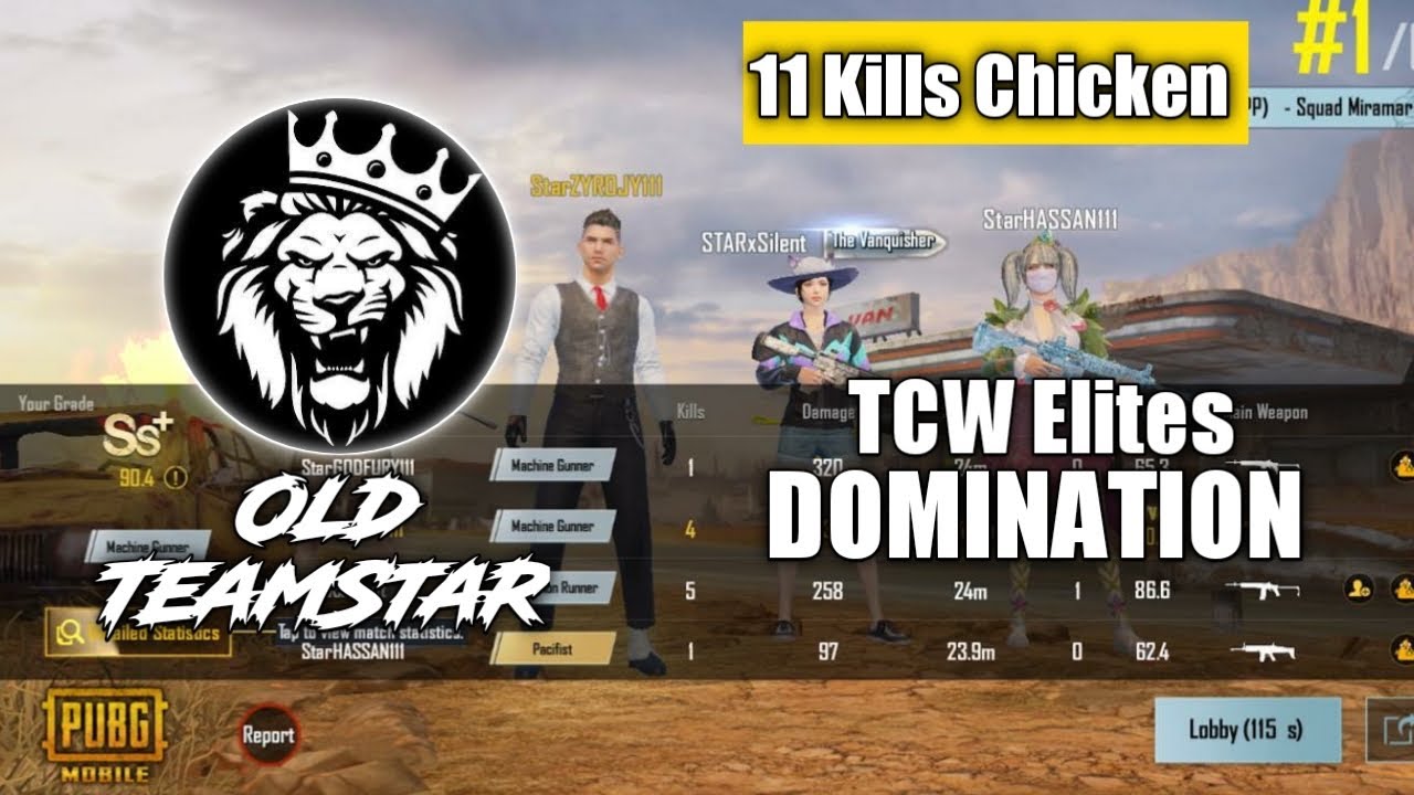Old Team Star is BACK in Competitive &bull; 11Kills Chicken 🐔 &bull; PUBG &bull; ZyroJayyy