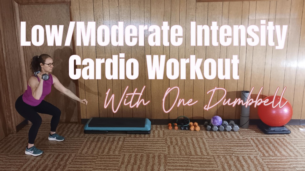 Low to Moderate Intensity Cardio Workout With One Dumbbell