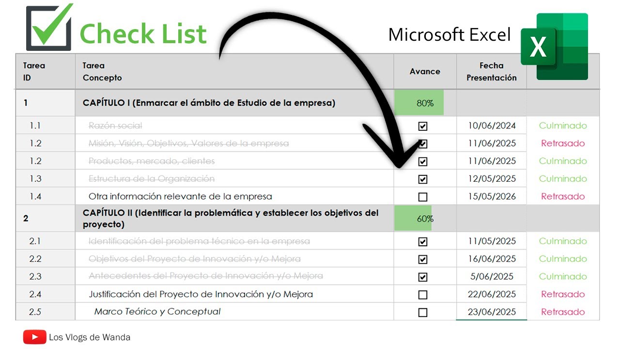 Cómo hacer un CHECKLIST en Excel para lista de tareas.
