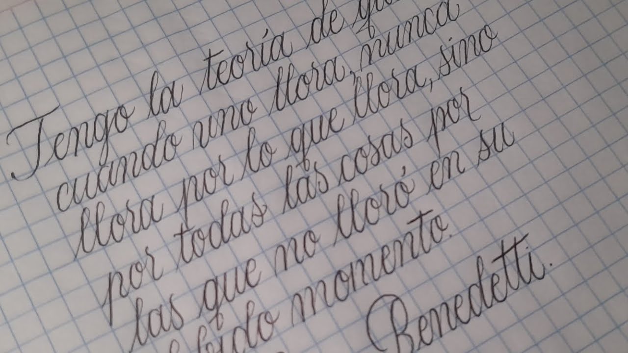 C&oacute;mo escribir bonito con letra cursiva Frases Motivadoras  #mariobenedetti #caligrafia #letracursiva