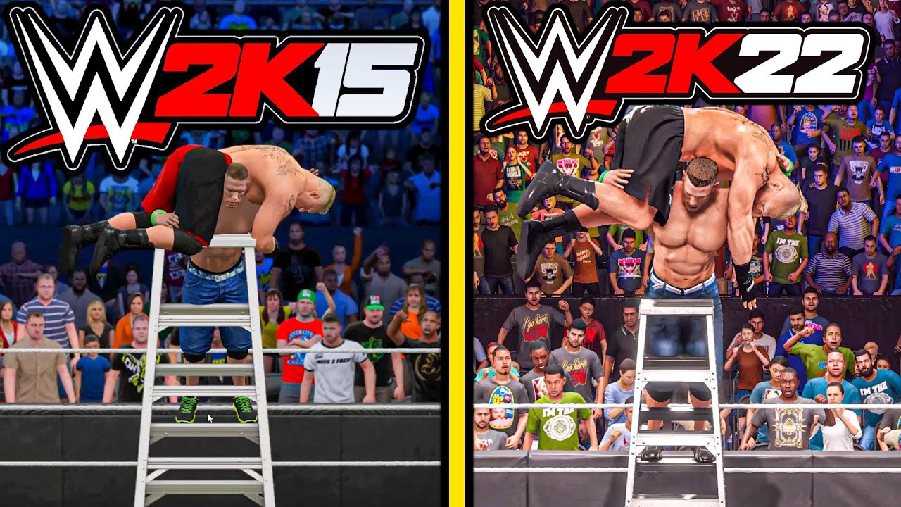 WWE 2K15 vs WWE 2K22 ( Finishers Comparison )
