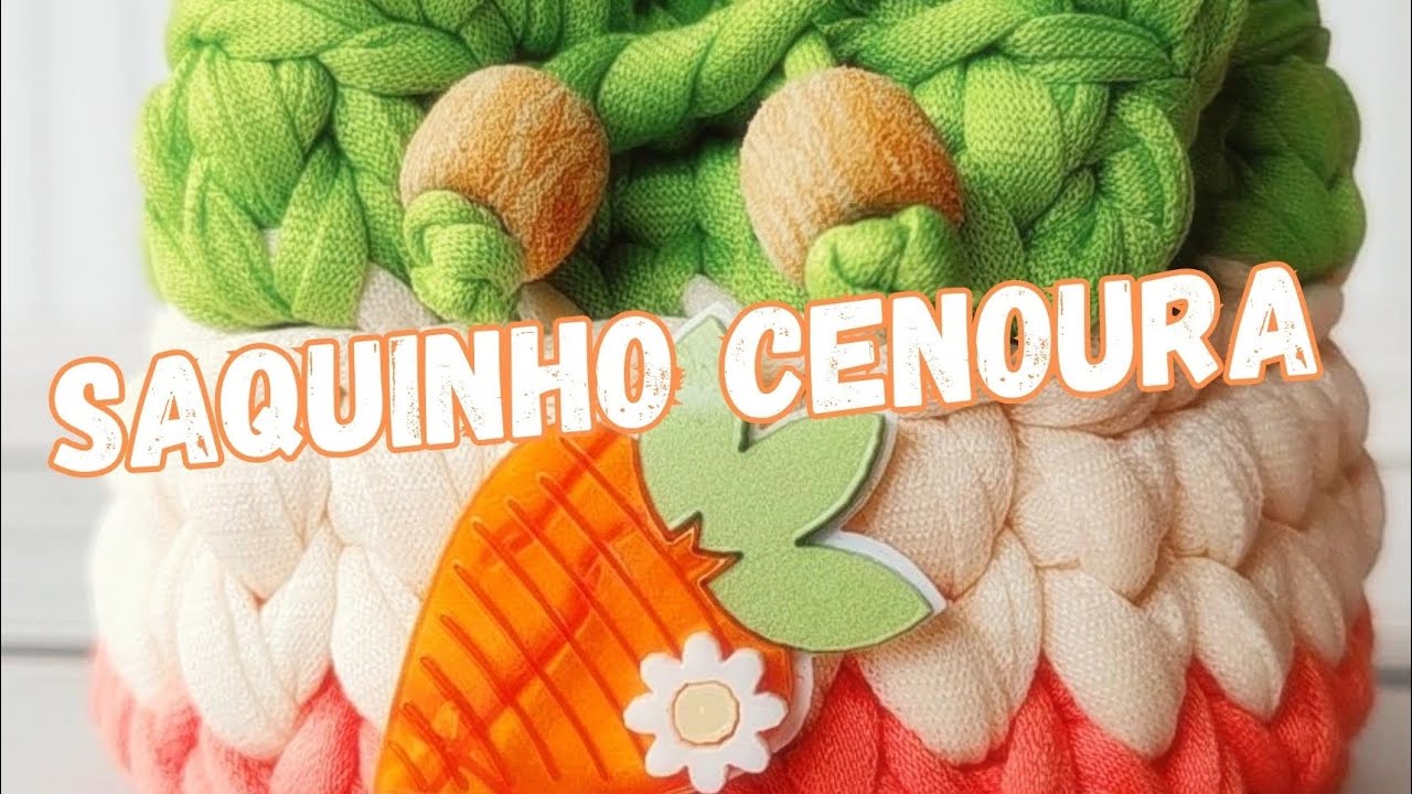 Saquinho Cenoura em fio de malha 