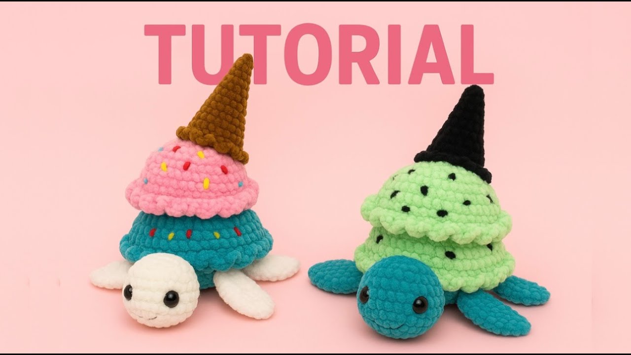 TORTUGA MARINA🐢 en forma de HELADO🍦🍡 tejido a crochet paso a paso. | Arte en Crochet LM.