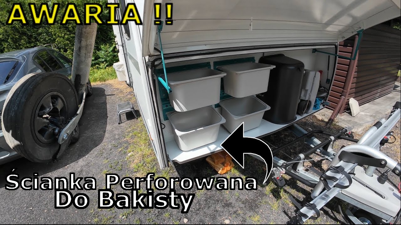 Metamorfoza bakisty w przyczepie kempingowej - Awaria koła podporowego !!