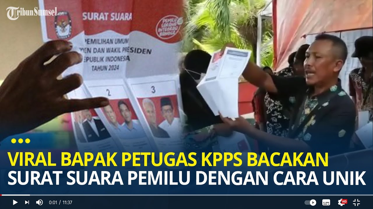 Viral Bapak Petugas KPPS Bacakan Surat Suara Pemilu dengan Cara Unik, 