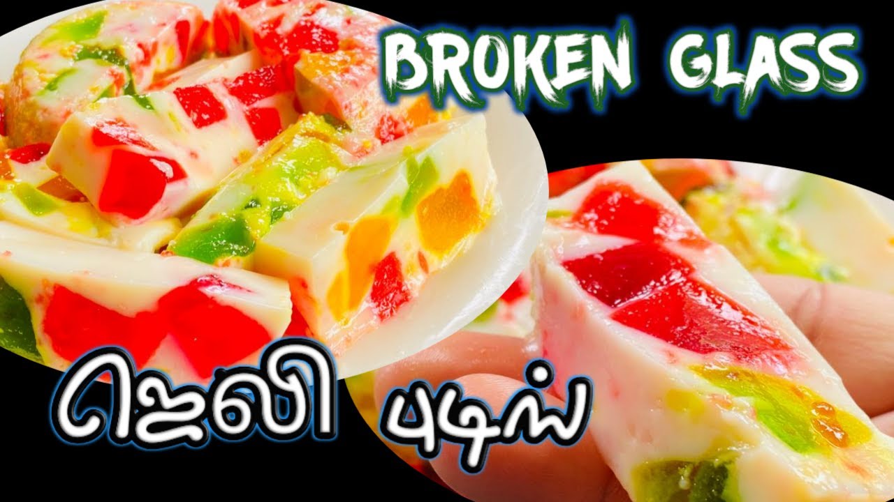how to make Broken glass jelly pudding recipe in Tamil /புரோக்கன் கிளாஸ் ஜெலி புடிங்