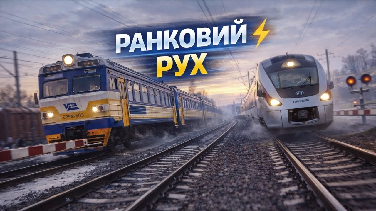 ШАЛЕНИЙ РАНКОВИЙ ПРОЛІТ! Електрички й Hyundai рвуть переїзд 💥 Insane Morning Rush! EMUs & Hyundai