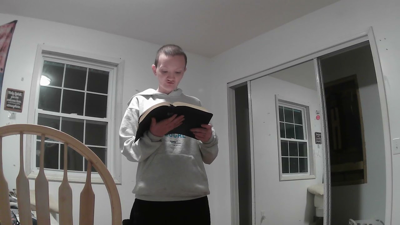 reading the bible and thanking the lord