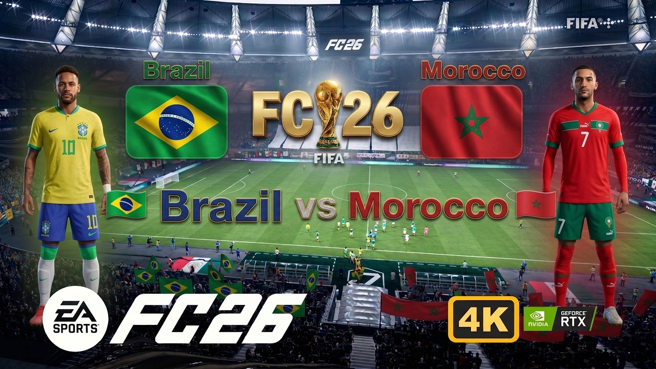 FC 26 Gameplay | Brazil vs Morocco | First Stage | FIFA World Cup 2026&trade;
