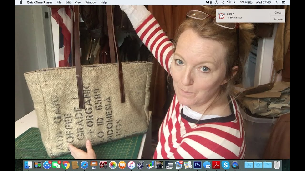 repurposed coffee bean sack into shopping tote part 1 of 2